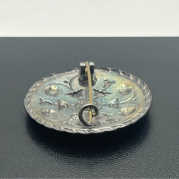 Andresen & Scheinpflug Norway vintage Sterling Silver Black Enamel Brooch pin - Picture 10 of 16